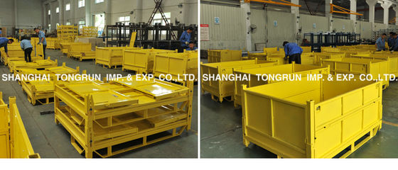 Torin LK53 Folding Stacking Storage Iron Plate Turnover Box Wire Mesh Container Metal Pallet
