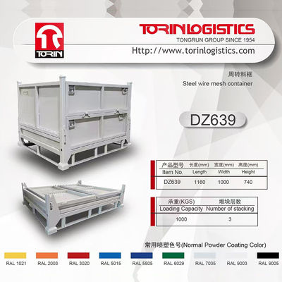 Torin DZ639Wholesale Metal Steel Box Material Logistics Turnover Boxes Container Stackable Metal Pallet Cage Storage Box